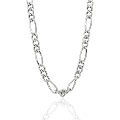 9 mm Figaro Men's Link Chain 24" Necklace Stainless Steel Jewelry for Men