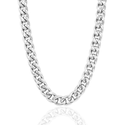 8 mm Cuban Link Chain Necklace 22" Stainless Steel Jewelry for Men