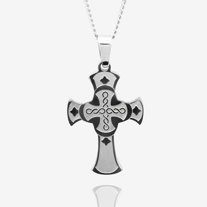 Celtic Cross Pendant Necklace for Men and Women - Irish Religious Catholic Jewelry Gift