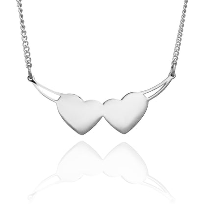 Double Heart Stainless Steel Necklace