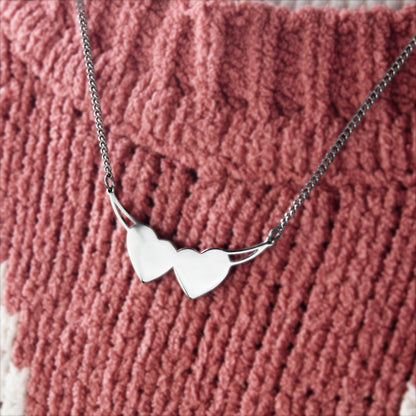 Double Heart Stainless Steel Necklace