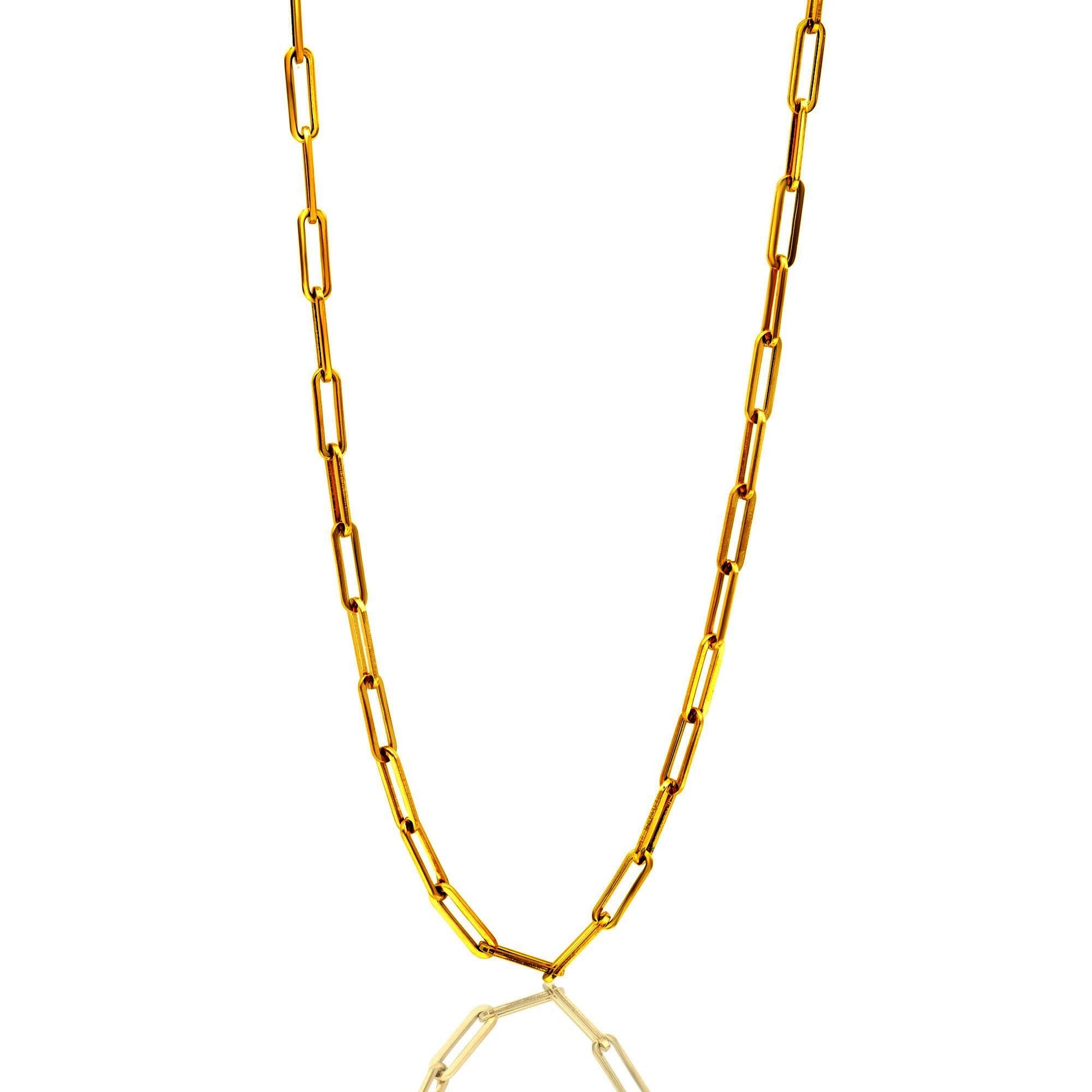 Paper Clip Necklace - Gold Plated - 18"