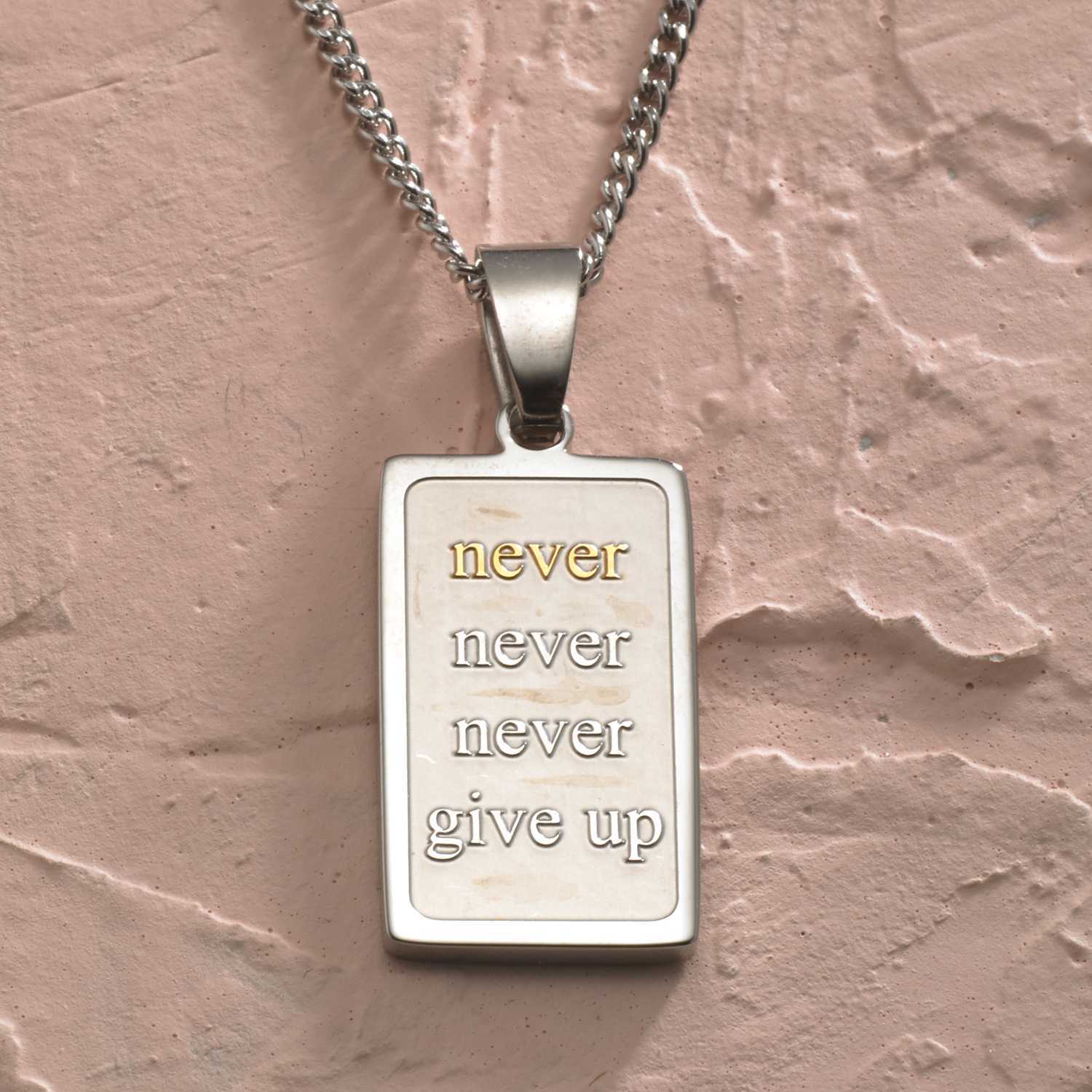 Never Give Up Pendant Necklace Pendants 20 Joyful Sentiments