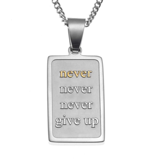 Never Give Up Pendant Necklace Pendants 20 Joyful Sentiments