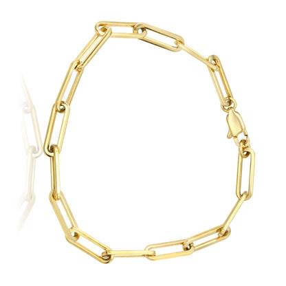 Paper Clip Bracelet - Gold Plated - 7.25"