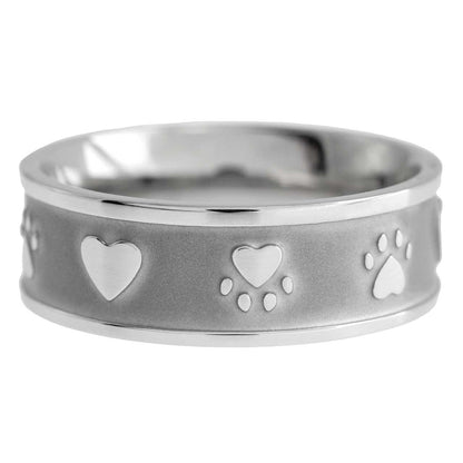 Paw Print Heart Sandblasted Ring Rings 28 Joyful Sentiments