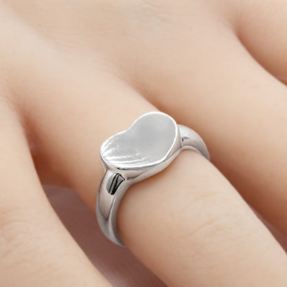 Small Heart Shaped Ring for Women Fashion Stainless Steel Jewelry for Women Girls Valentine's Day Gift for Women