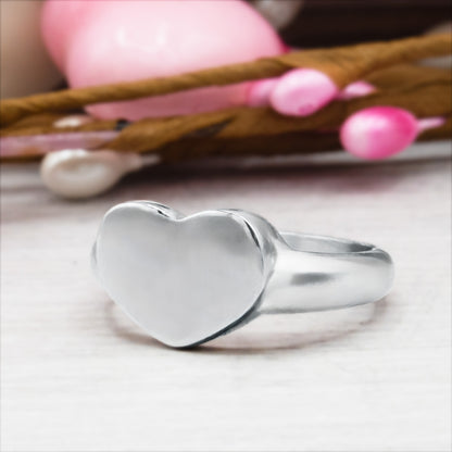 Small Heart Shaped Ring for Women Fashion Stainless Steel Jewelry for Women Girls Valentine's Day Gift for Women