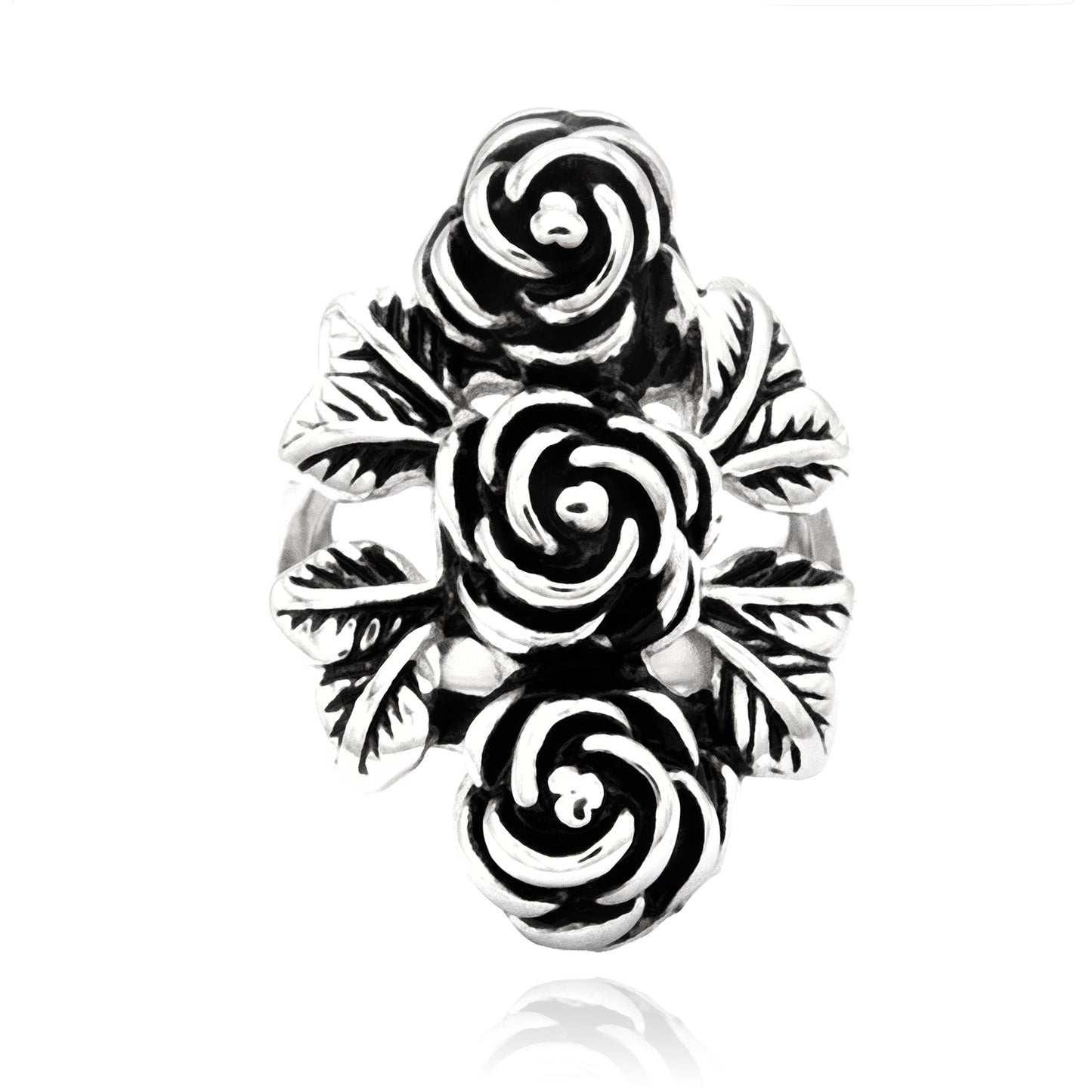 Rose Flower Ring for Women Fashion Stainless Steel Jewelry