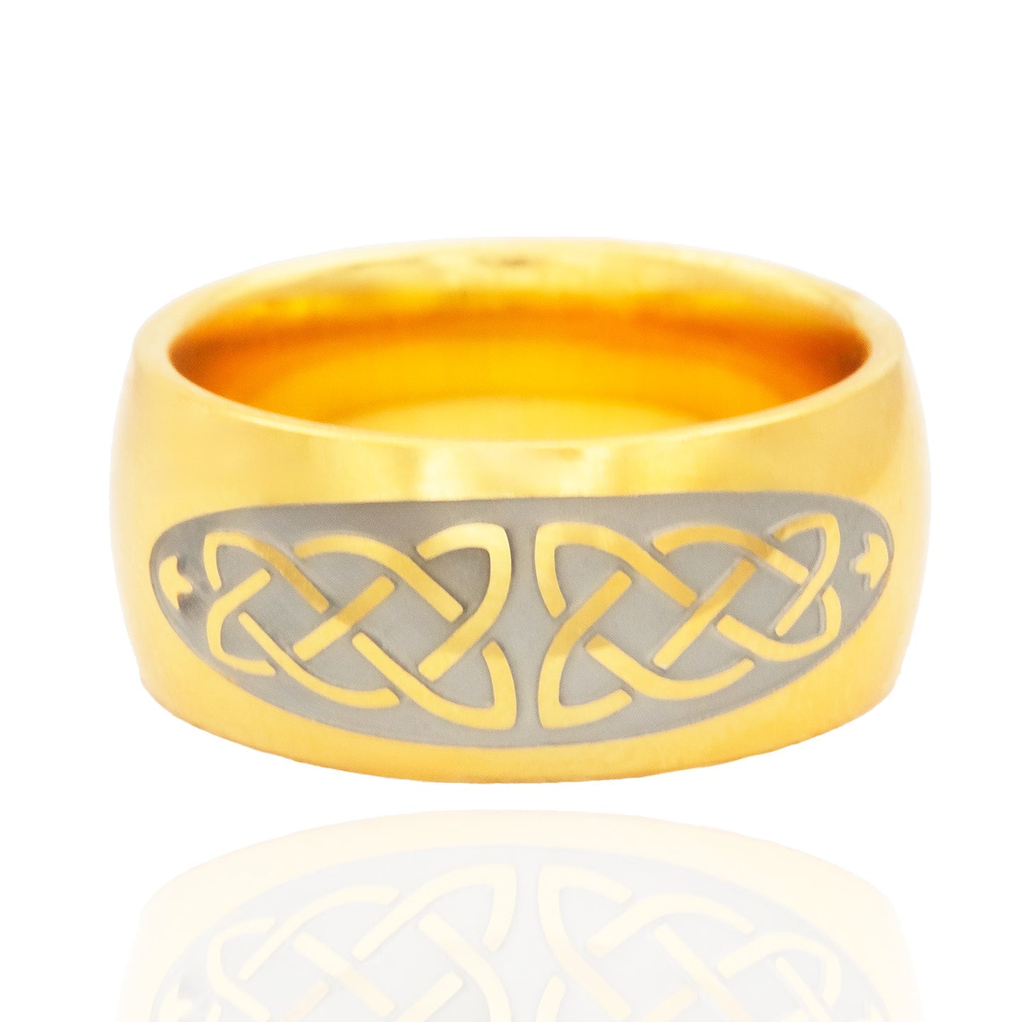 18k Gold Plated Celtic Knot Ring Irish Pride Jewelry for Men and Women Stainless Steel with Gold Plating