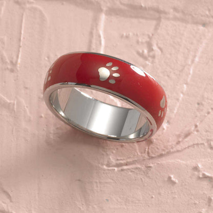 Red Paw Print Ring Rings 23 Joyful Sentiments