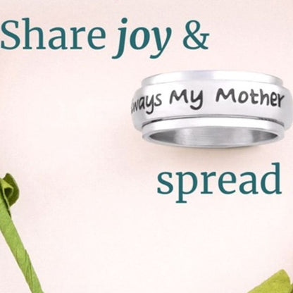 Always My Mother Forever Friends Stainless Steel Spinner Ring - Sentimental Mother Daughter Jewelry Gift