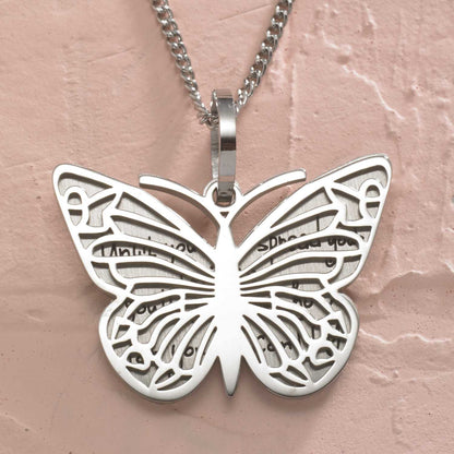 Inspirational Butterfly Pendant Necklace - Engraved "Until You Spread Your Wings" Graduation or Birthday Gift for Her