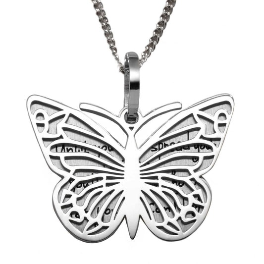 Inspirational Butterfly Pendant Necklace - Engraved "Until You Spread Your Wings" Graduation or Birthday Gift for Her