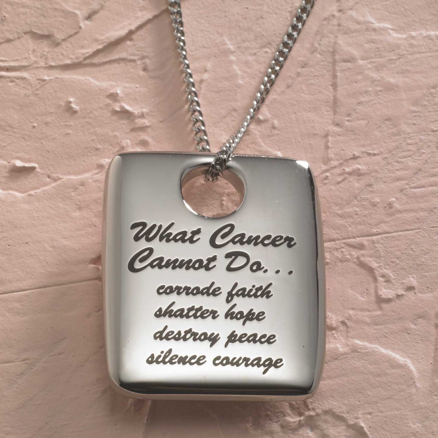 What Cancer Cannot Do Square Pendant Necklace Pendants 27 Joyful Sentiments